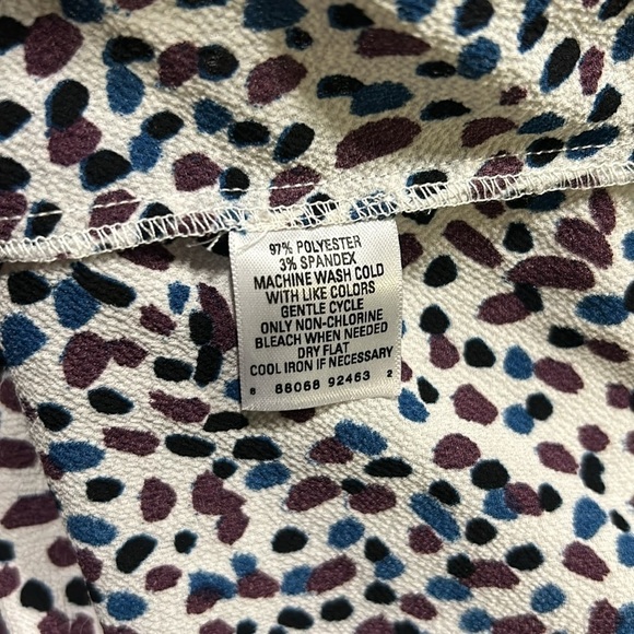 GNW Women’s Collarless 1/2 Zip Long Sleeve Multi Colored Speckled Blouse Medium - Picture 9 of 9